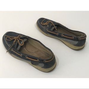 EUC SPERRY blue suede top sliders